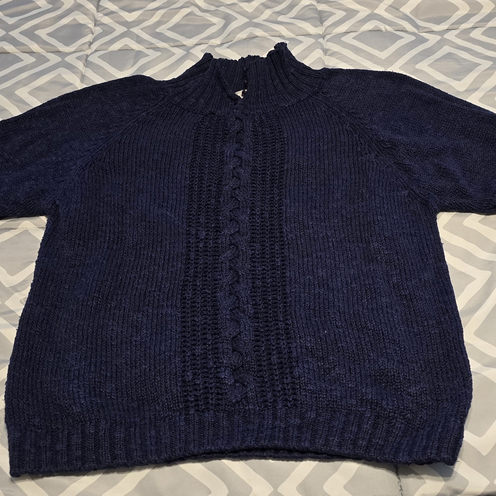 Cozy Midnight Blue Women's Turtleneck Sweater